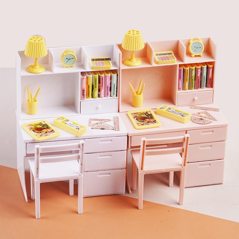Kids Education Desk - Gerçekçi Minyatür Sınıf Oyun Seti Plastik