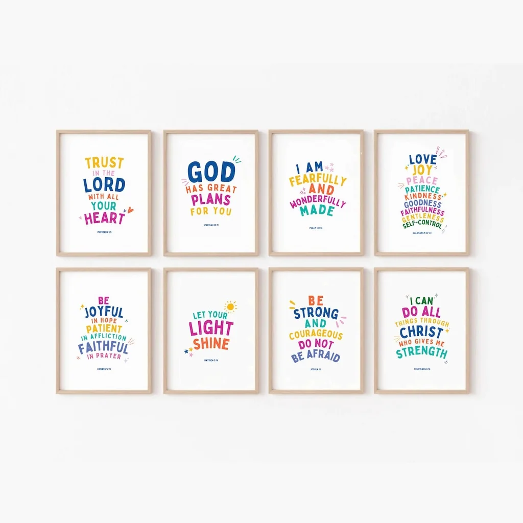 Kids Educational Poster - Çocuklar İçin İncil Ayetleri Posterleri, Kilise
