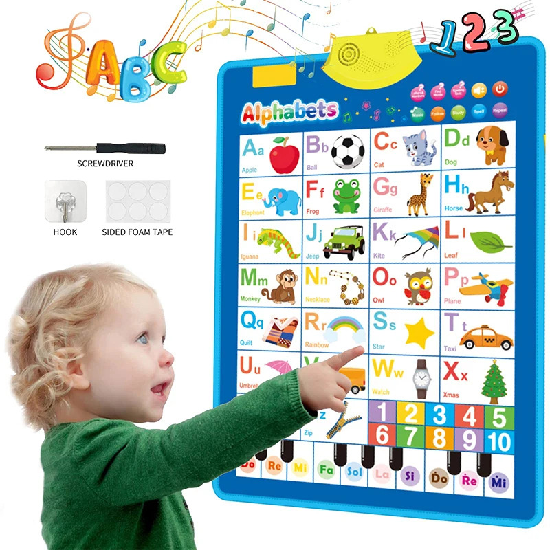 Kids Educational Poster - Elektronik İngilizce Alfabe Duvar Tablosu Konuşan