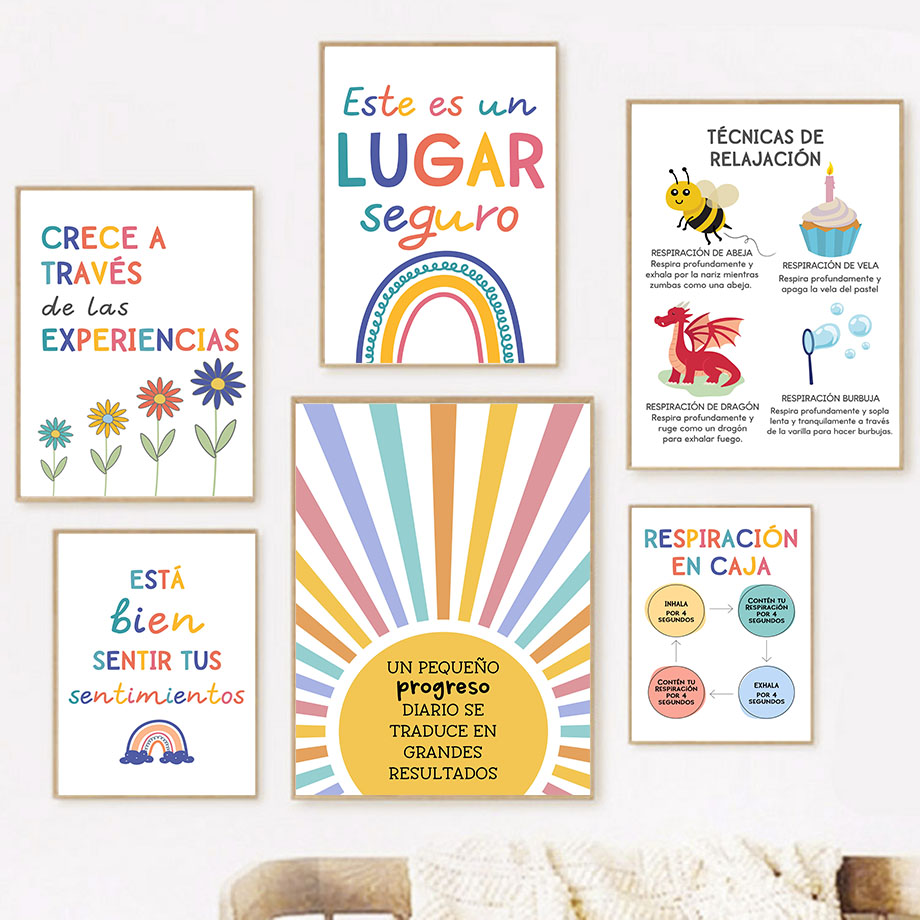 İspanyolca Eğitim Motto Gökkuş - Kids Educational Poster incelemesi ve fiyatı