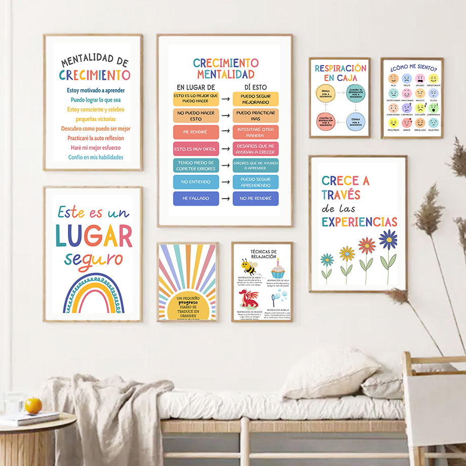 İspanyolca Eğitim Motto Gökkuş - Kids Educational Poster incelemesi ve fiyatı