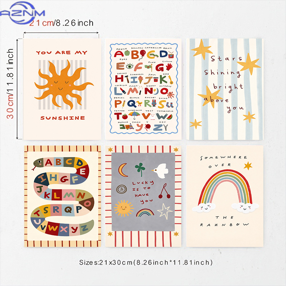 6'lı Set Kanvas Poster Kreş Du - Inspirational Kids Education Quotes incelemesi ve fiyatı