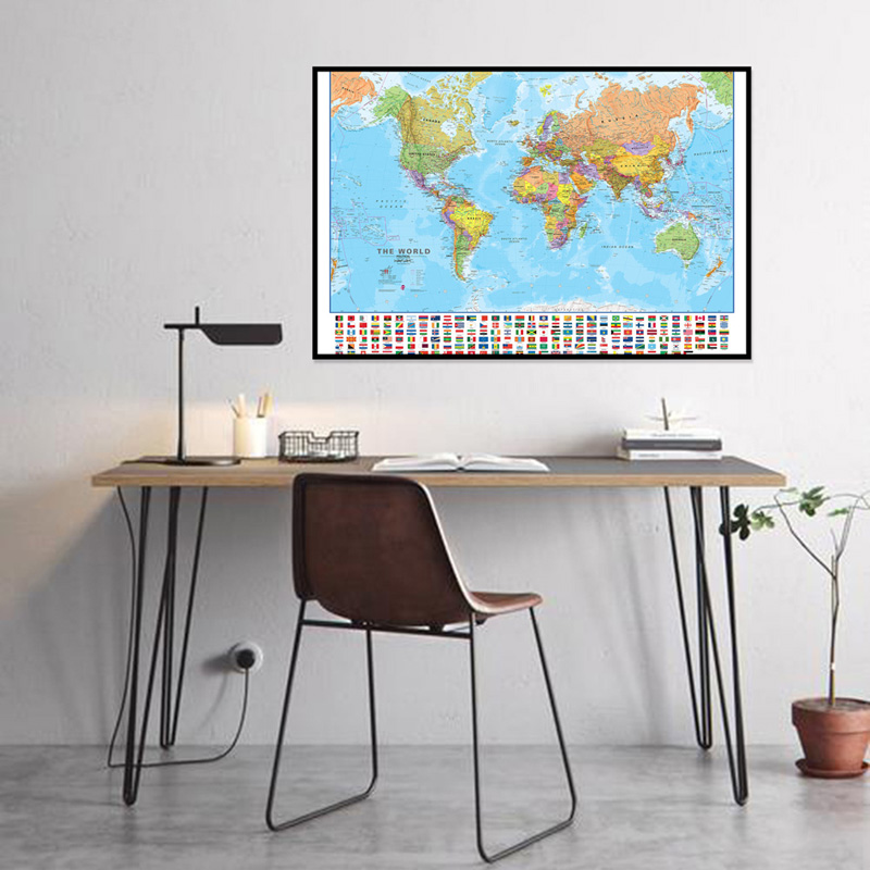 A2 Dünya Haritası 59*42 cm Bay - Kids Educational Poster incelemesi ve fiyatı